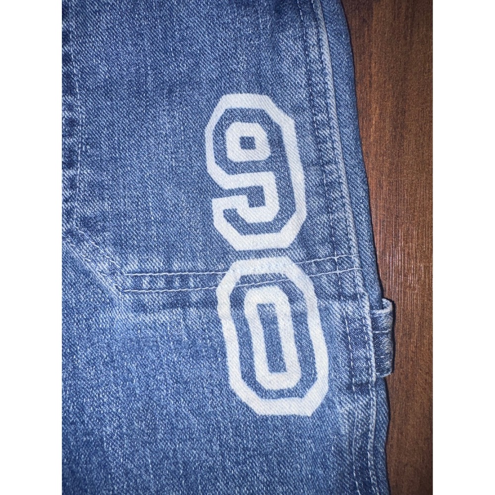 US Polo Assn Kids Denim Shortalls Blue Overalls 4T USA Flag 90 Graphic Vintage - Picture 4 of 7